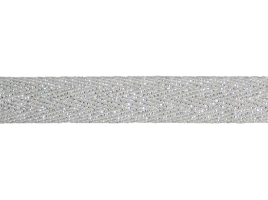 Picture of Twill Tape (11mm x 20m) white & silver lurex